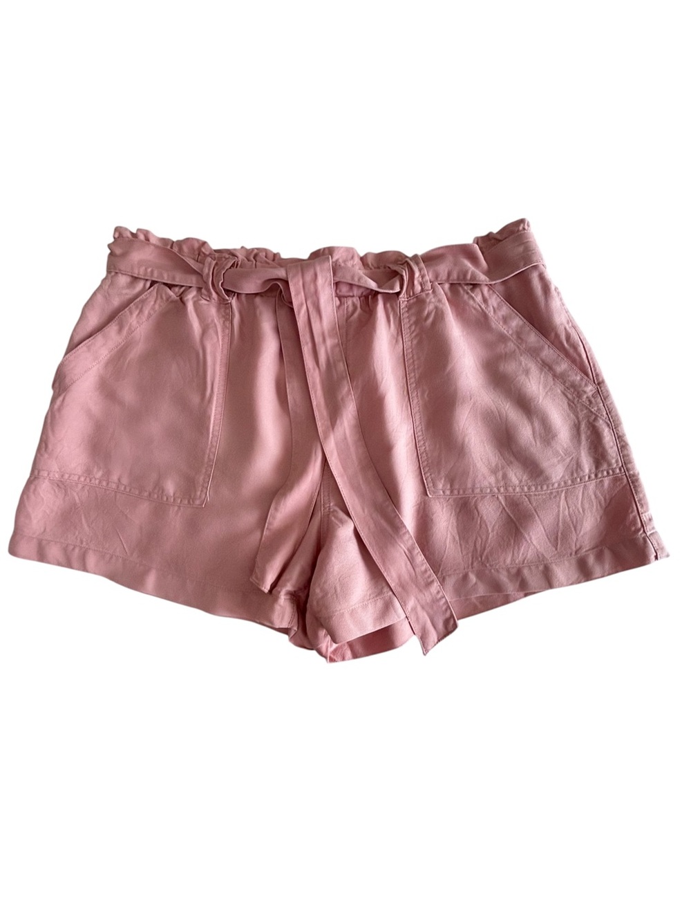 Time and Tru XL 16-18 Dusty Rose Paperbag Waist Tie Shorts High Rise